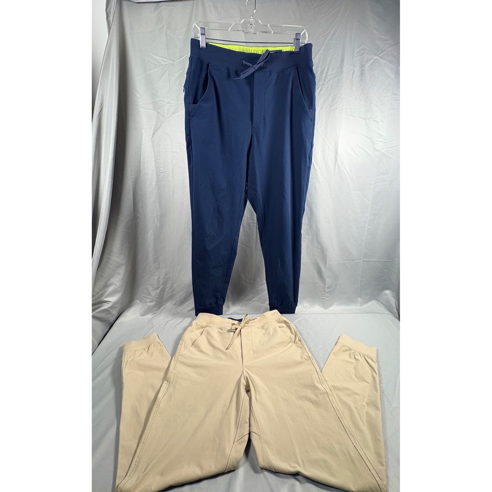 Birddogs Mens Joggers Bundle Navy Blue Khaki Built-in Liner Size Large 2 Pairs